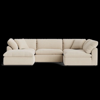 مبل چندتکه‌ی یو‌شکل با بخش ضربه‌گیر برایانت (Bryant U-Sofa Bumper Sectional)