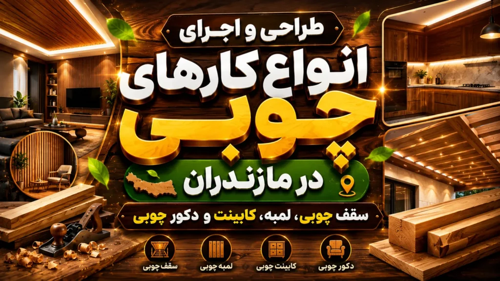 انجام سفارش طراحی و اجرای کار های چوبی ،سقف چوبی ، لمبه چوبی دیوار ،کابینت و دکور چوبی در مازندران ،ساری، قائمشر ، نکا و بابل