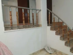 نرده CNC استیل و چوب